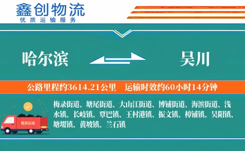 哈尔滨到吴川物流公司