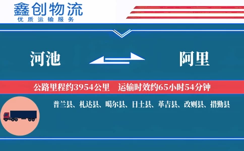 河池到阿里物流公司