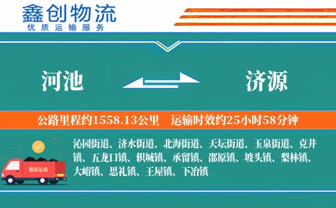 河池到济源物流公司