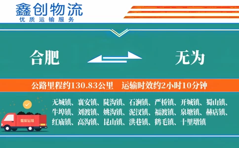 合肥到无为物流公司