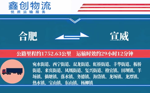 合肥到宣威物流公司