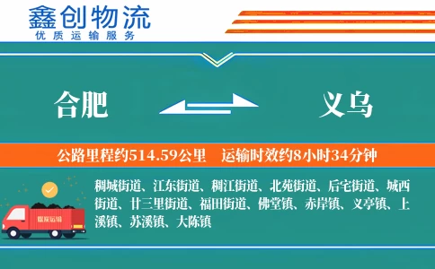 合肥到义乌物流公司