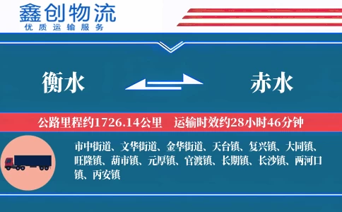 衡水到赤水物流公司