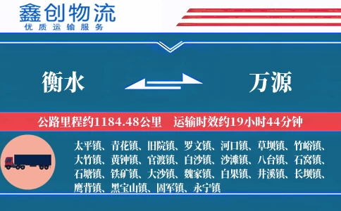 衡水到万源物流公司