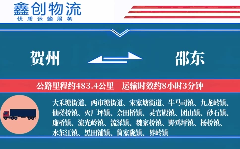 贺州到邵东物流公司