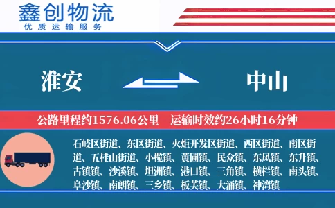 淮安到中山物流公司