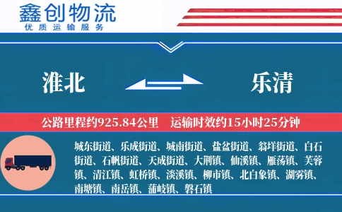 淮北到乐清物流公司