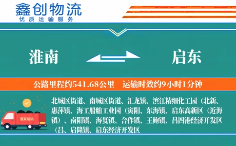 淮南到启东物流公司