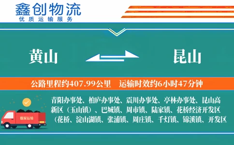 黄山到昆山物流公司