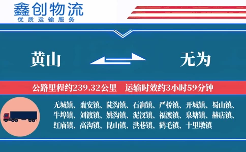 黄山到无为物流公司