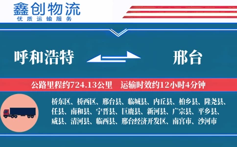 呼和浩特到邢台物流公司