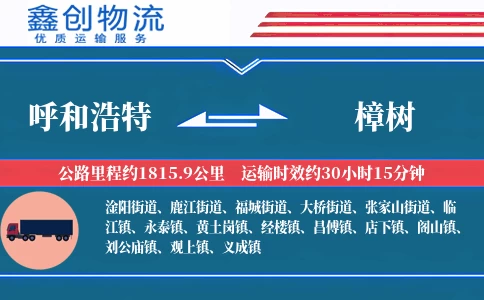 呼和浩特到樟树物流公司