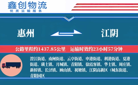 惠州到江阴物流公司