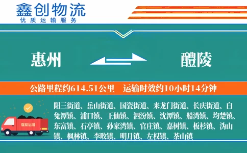 惠州到醴陵物流公司