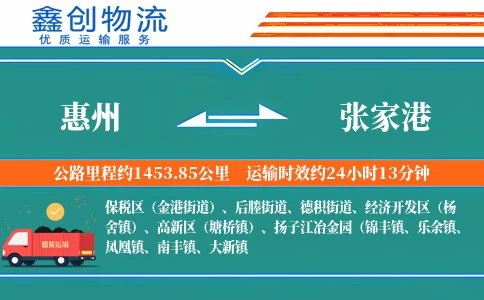 惠州到张家港物流公司