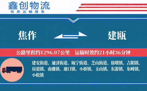 焦作到建瓯物流公司