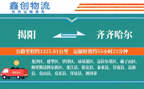 揭阳到齐齐哈尔物流公司