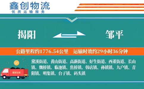 揭阳到邹平物流公司