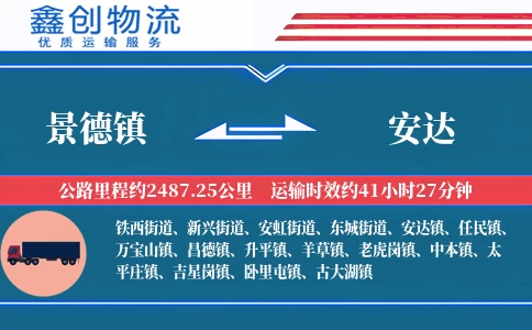 景德镇到安达物流公司