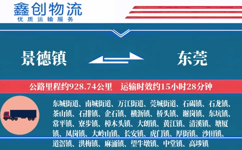 景德镇到东莞物流公司