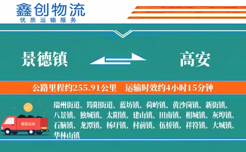 景德镇到高安物流公司