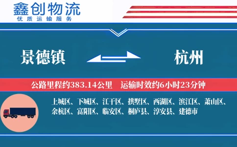 景德镇到杭州物流公司