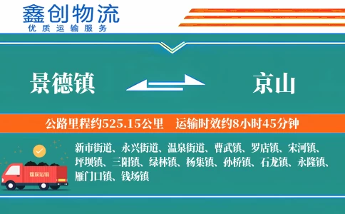 景德镇到京山物流公司