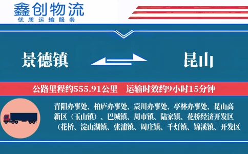 景德镇到昆山物流公司