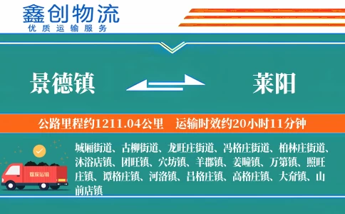 景德镇到莱阳物流公司