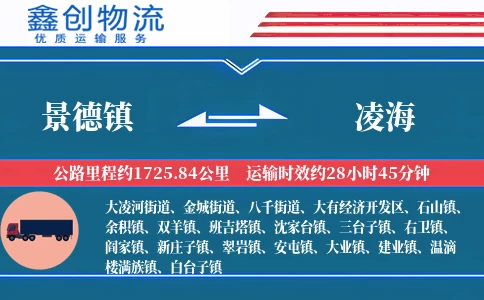 景德镇到凌海物流公司