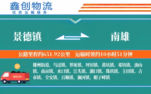 景德镇到南雄物流公司