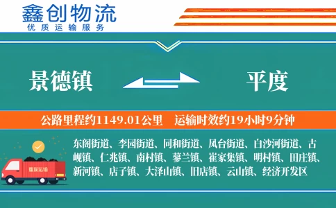 景德镇到平度物流公司