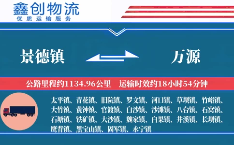 景德镇到万源物流公司