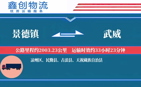 景德镇到武威物流公司