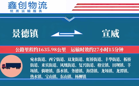 景德镇到宣威物流公司