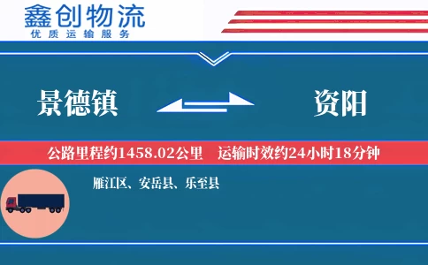 景德镇到资阳物流公司