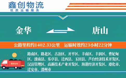 金华到唐山物流公司