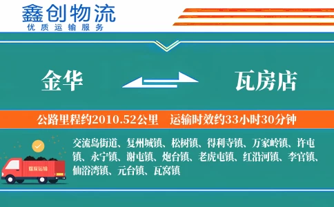 金华到瓦房店物流公司