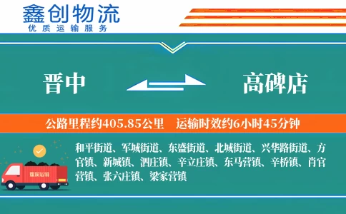 晋中到高碑店物流公司