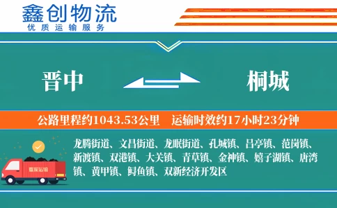 晋中到桐城物流公司