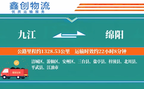 九江到绵阳物流公司