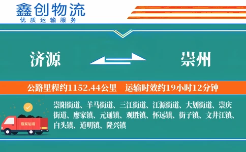 济源到崇州物流公司