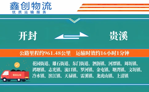 开封到贵溪物流公司