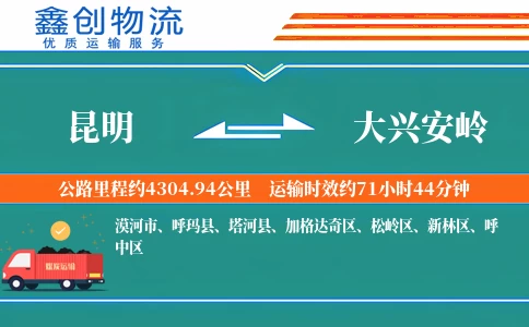 昆明到大兴安岭物流公司
