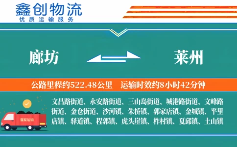 廊坊到莱州物流公司