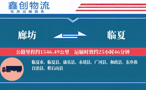 廊坊到临夏物流公司