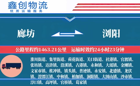 廊坊到浏阳物流公司