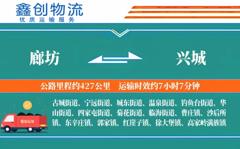 廊坊到兴城物流公司