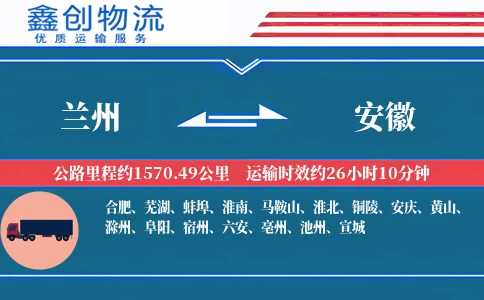 兰州到安徽物流公司