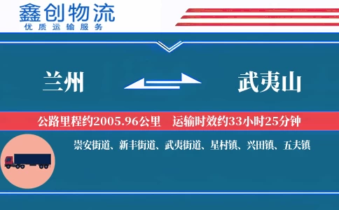 兰州到武夷山物流公司